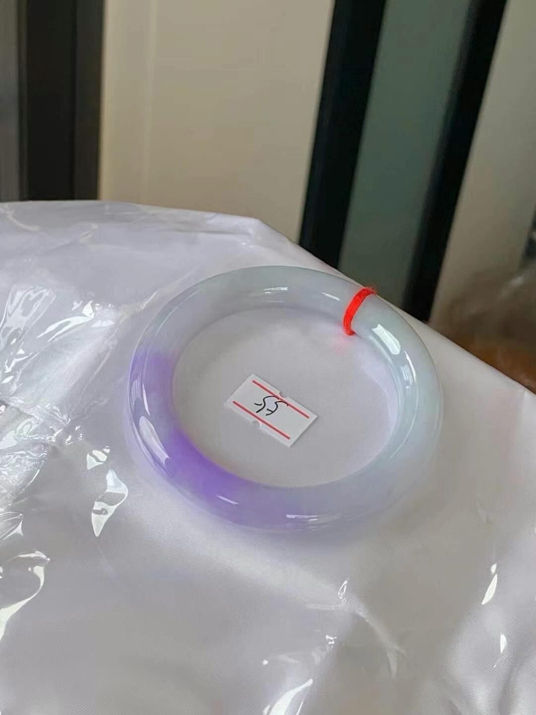 76384 55mm紫羅蘭翡翠圓條手鐲 (54-56)