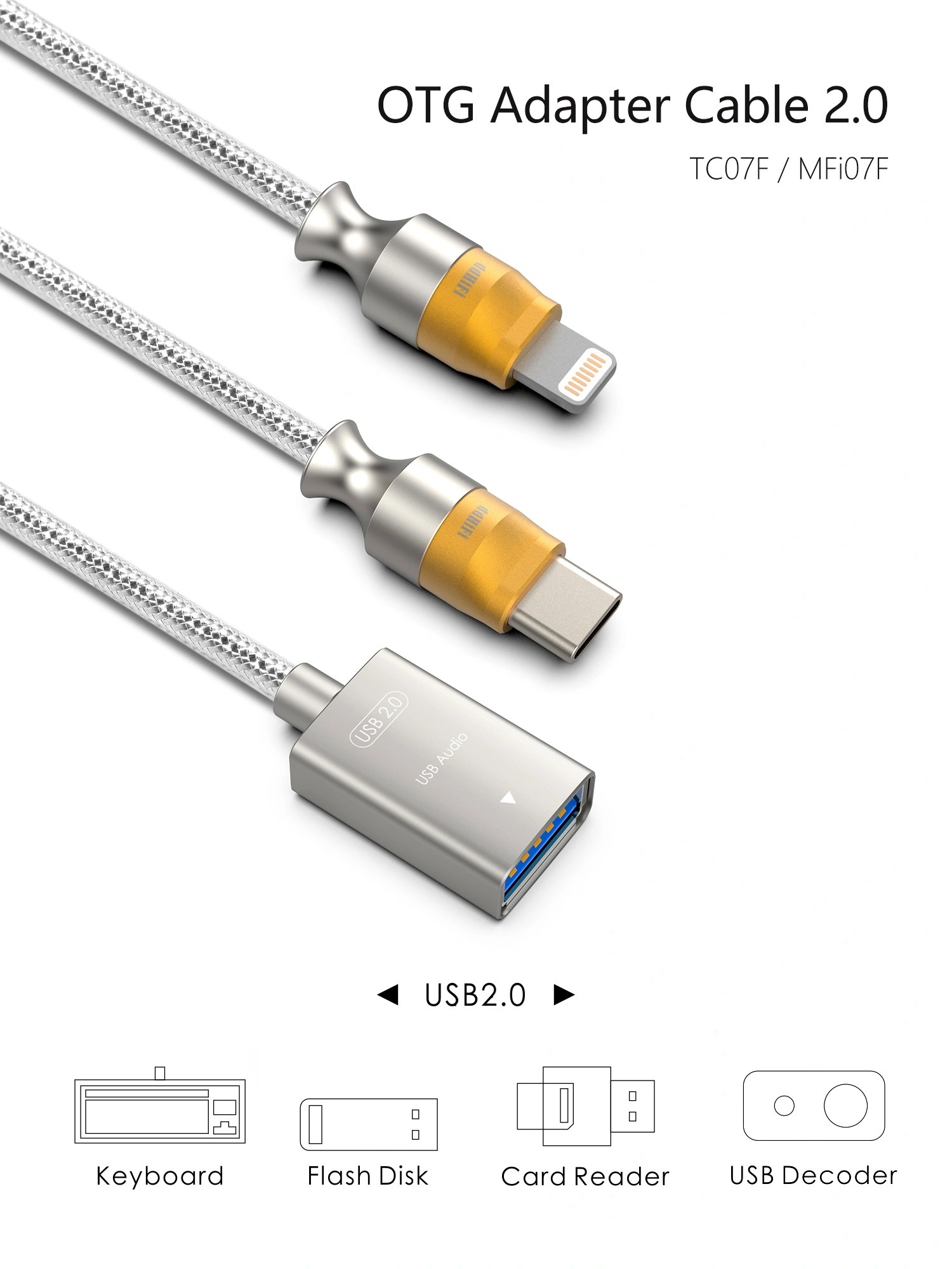 ddHiFi TC07F/MFi07F OTG Adapter Cable 2.0