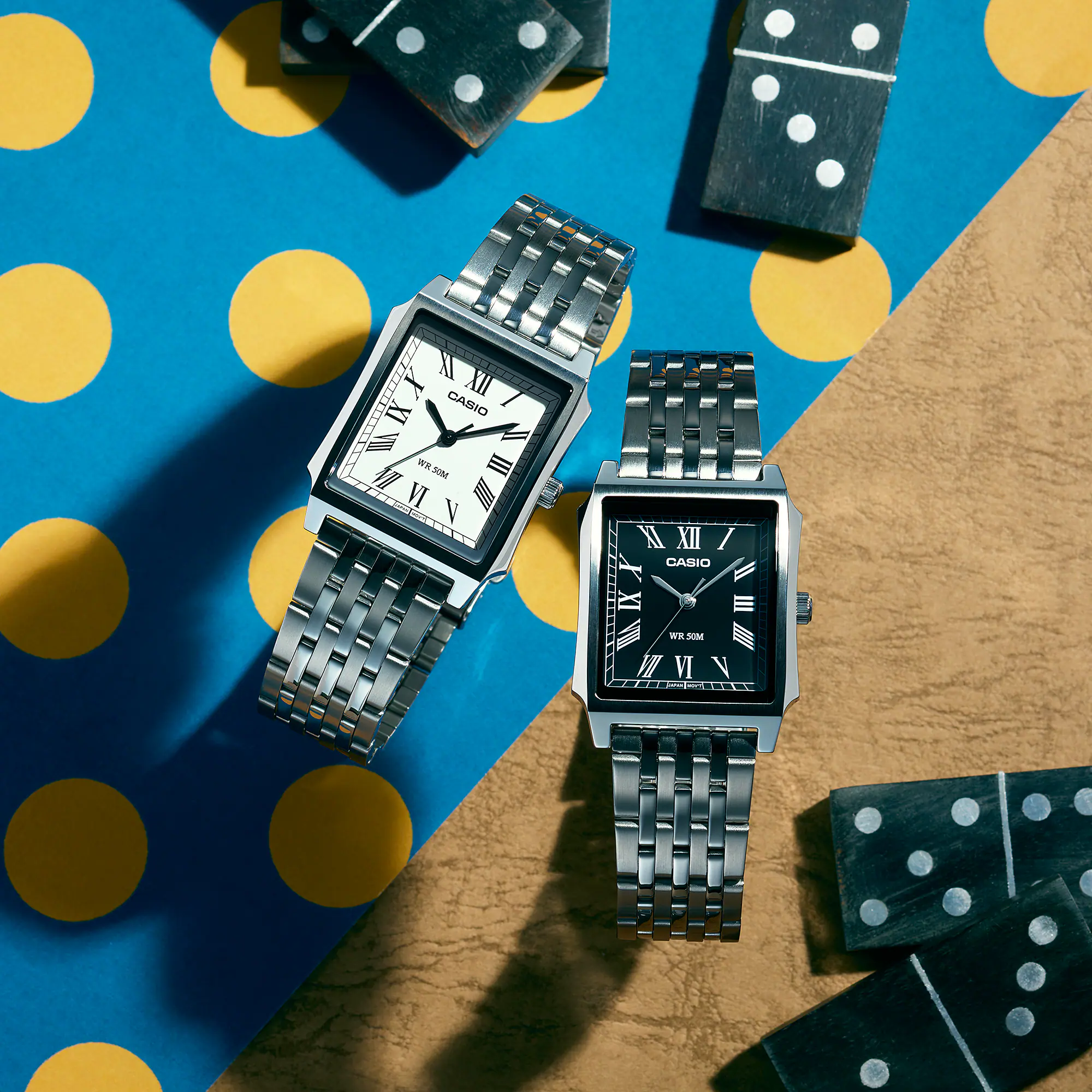 萬年鐘錶 - CASIO 卡西歐   古典時尚方形羅馬數字男錶  MTP-B190D-7B  錶徑31.5MM