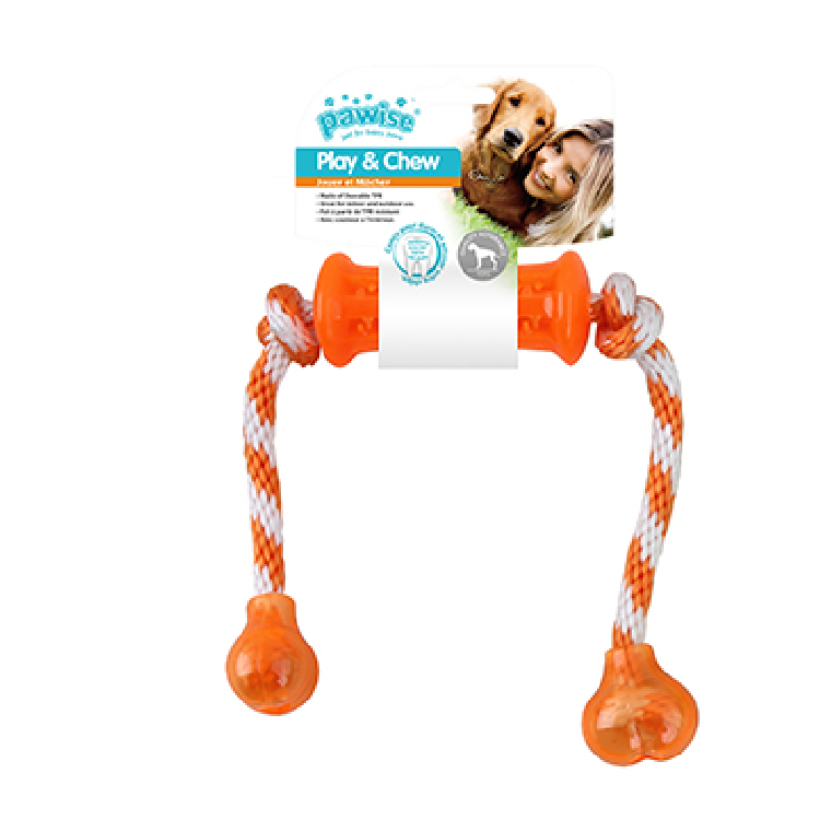 Pawise|啞鈴狗咬玩具(橙色)(NO.14559-2)