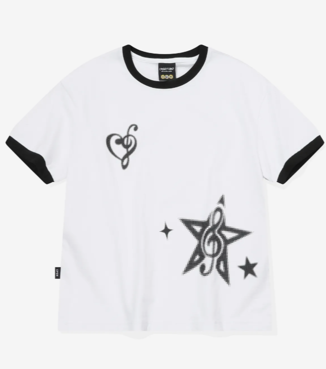 CPGN STUDIO / Heart Clef CROP Ringer short T-shirt / white    JUL25