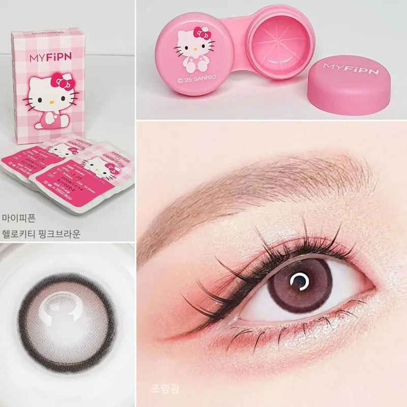 FiPN x Hello Kitty 1 Month Pink Brown｜月拋彩妝隱形眼鏡｜每盒2片