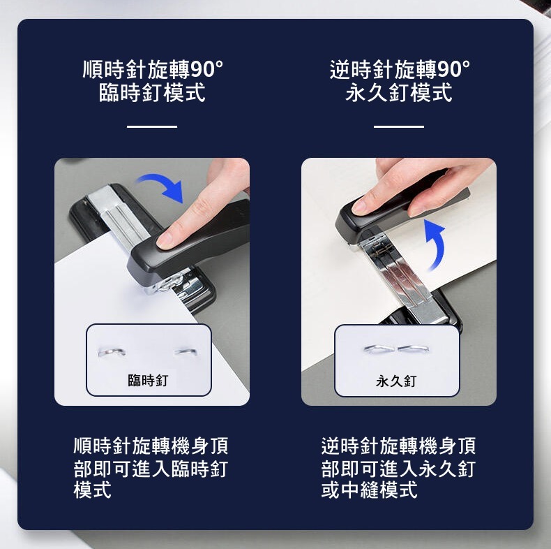 Deli 0414S 旋轉式多功能釘書機 (可釘50頁)