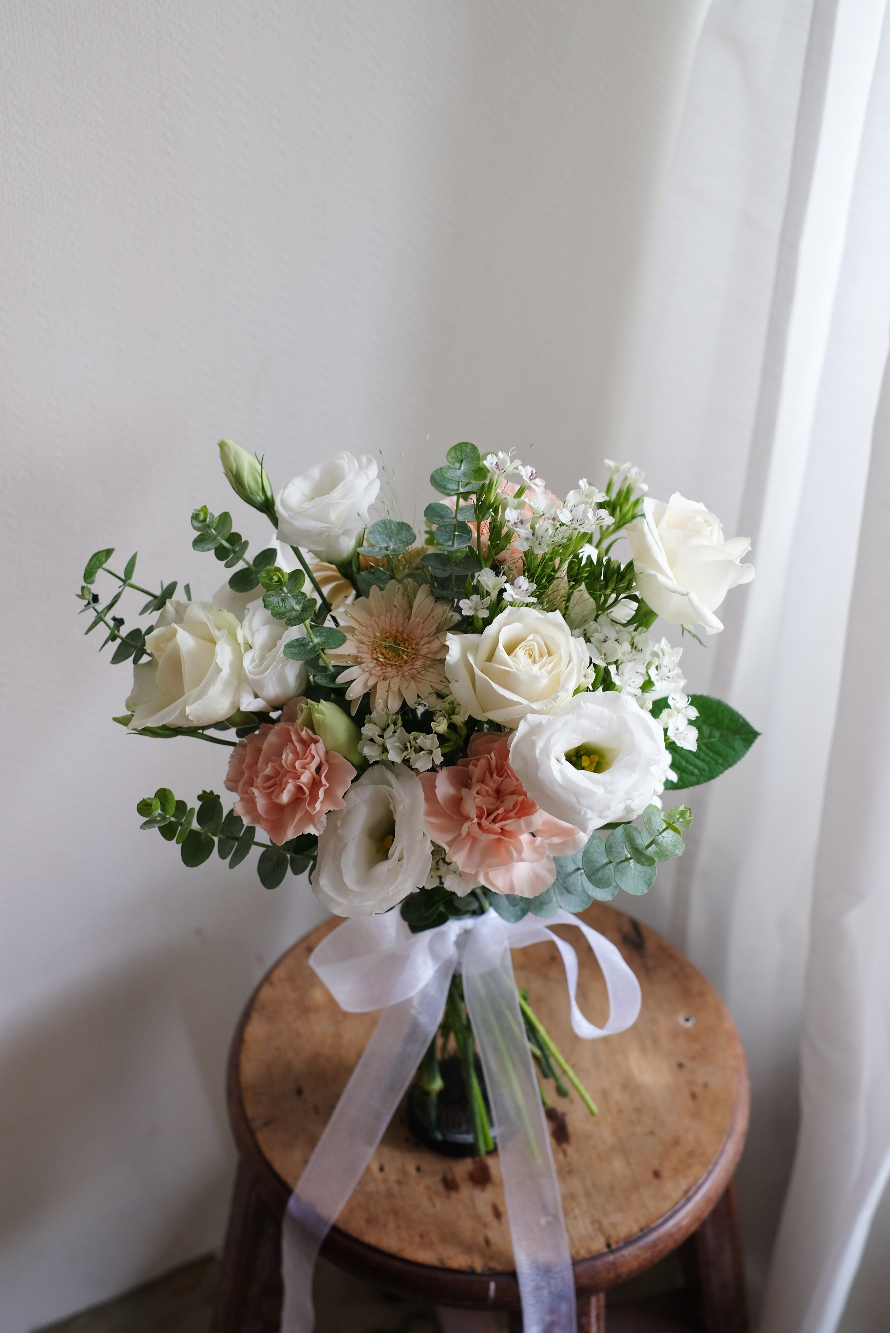 蜜桃粉｜登記用輕捧花