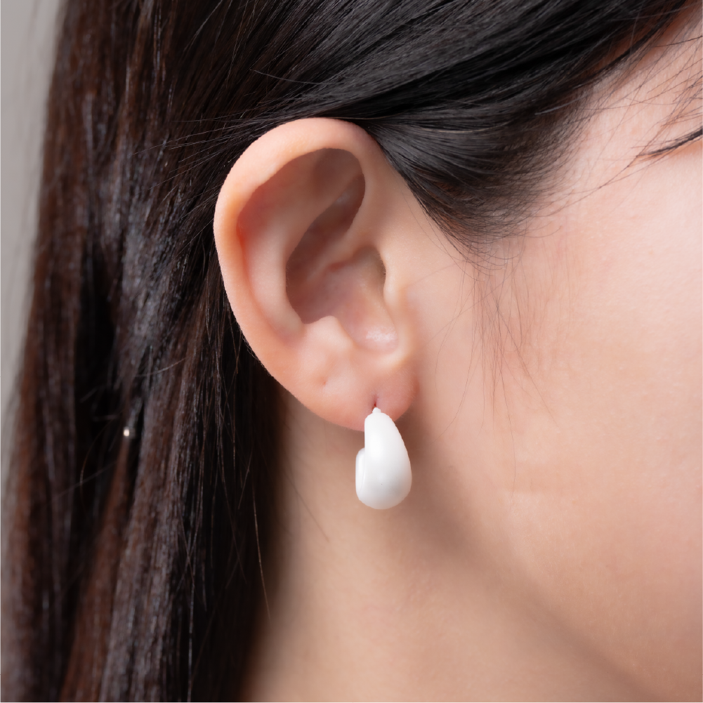 【AOI】純白不只簡單-S925純銀耳環