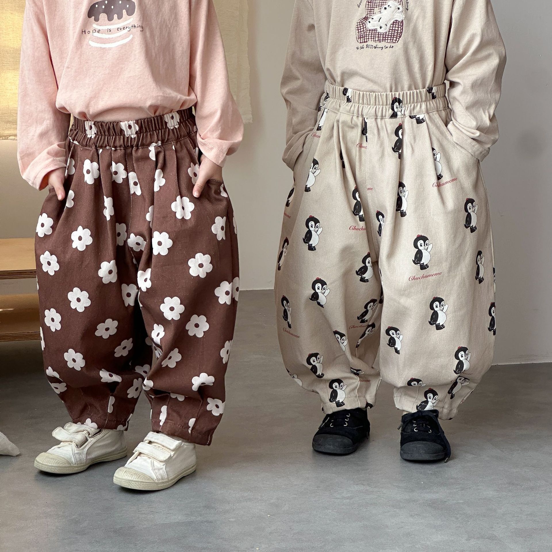 兩色復古燈籠褲