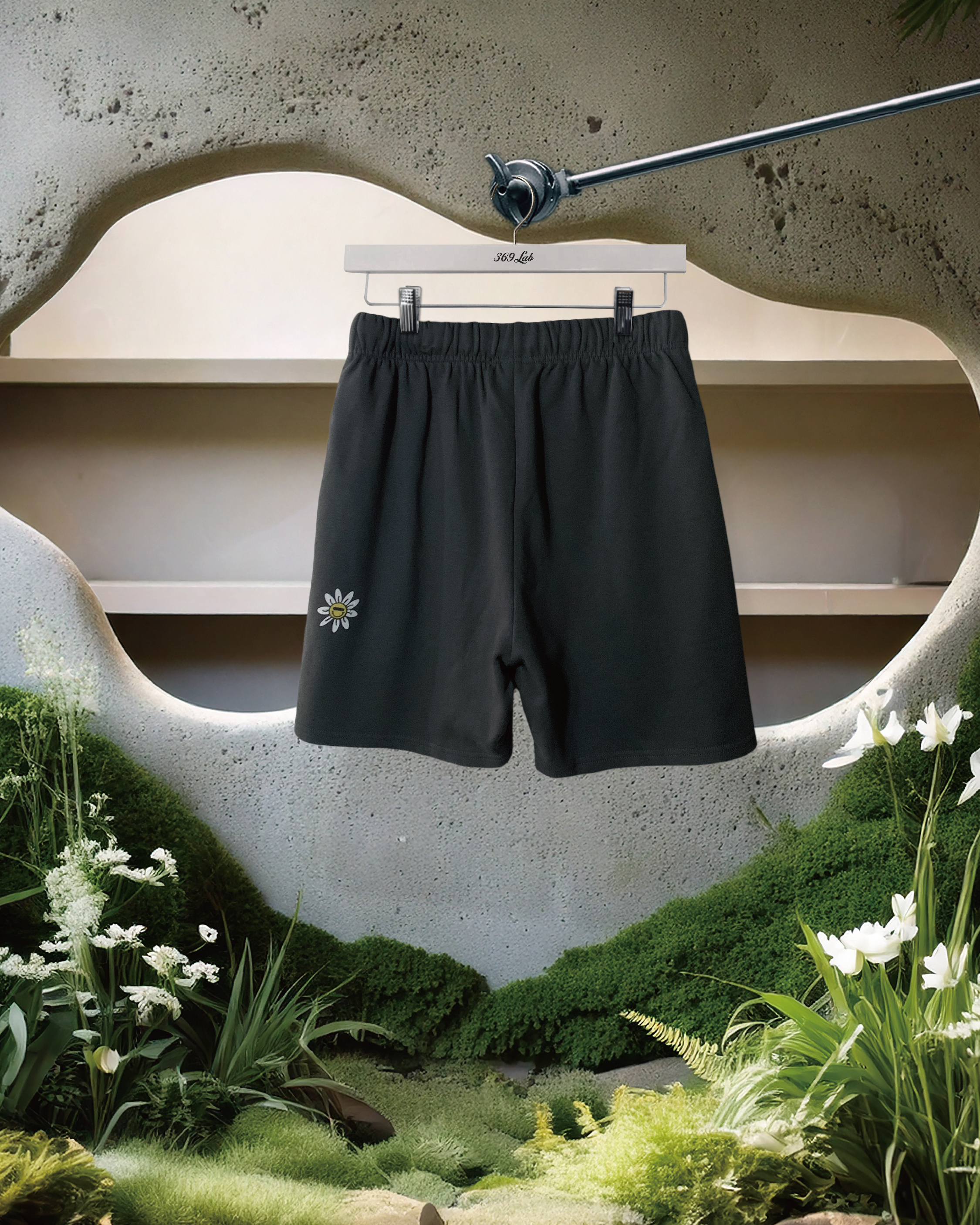 369 Lab Mini Daisy Sweat Shorts - Dark Grey