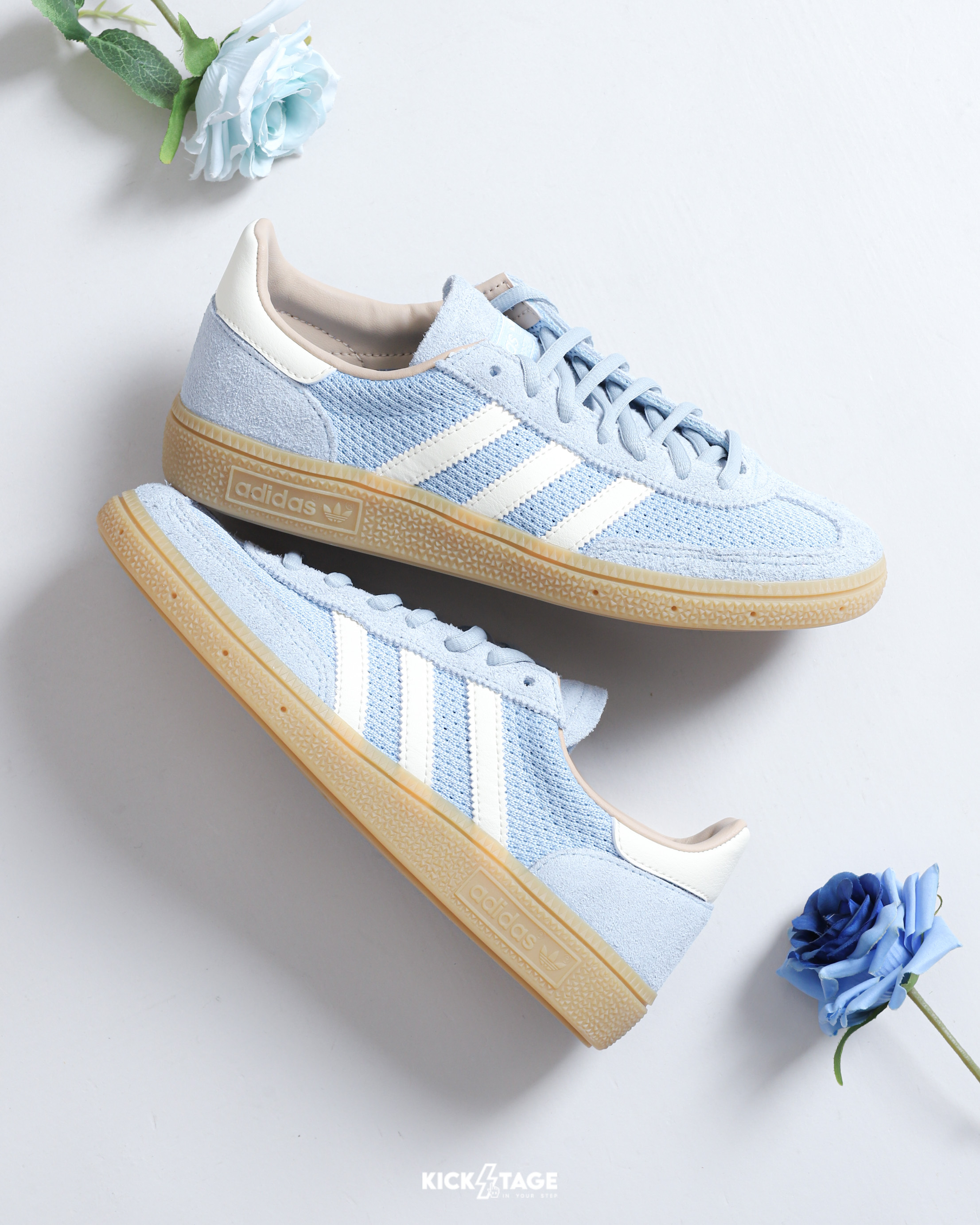 女鞋 ADIDAS HANDBALL SPEZIAL W 天空藍 麂皮 編織 復古 焦底 德訓鞋 休閒鞋【JS3866】