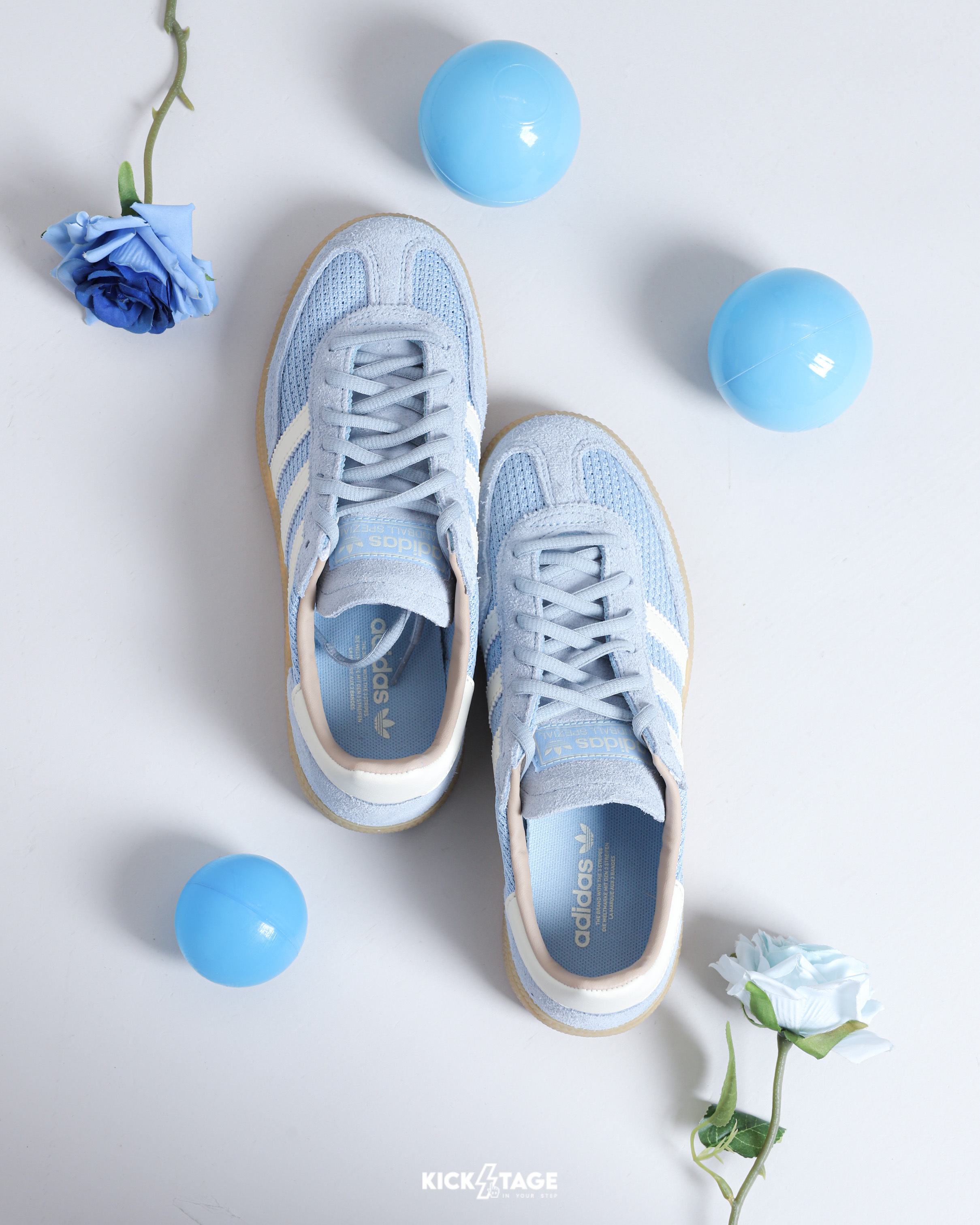 女鞋 ADIDAS HANDBALL SPEZIAL W 天空藍 麂皮 編織 復古 焦底 德訓鞋 休閒鞋【JS3866】