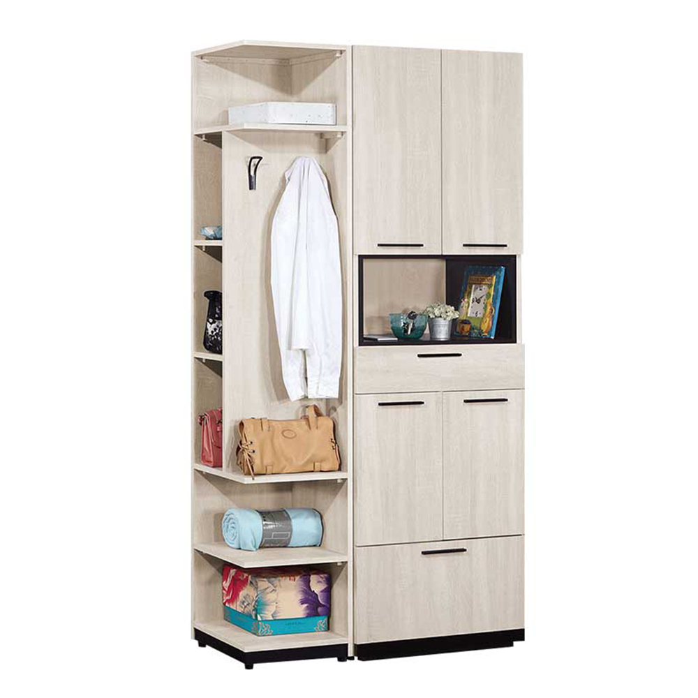 曼珊3.2尺四門單抽高鞋櫃/玄關收納櫃/隔間置物櫃-轉角櫃可左右擺放
