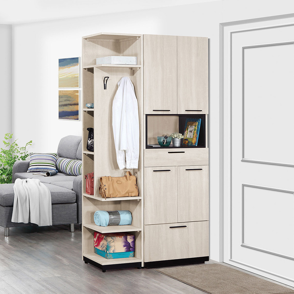 曼珊3.2尺四門單抽高鞋櫃/玄關收納櫃/隔間置物櫃-轉角櫃可左右擺放