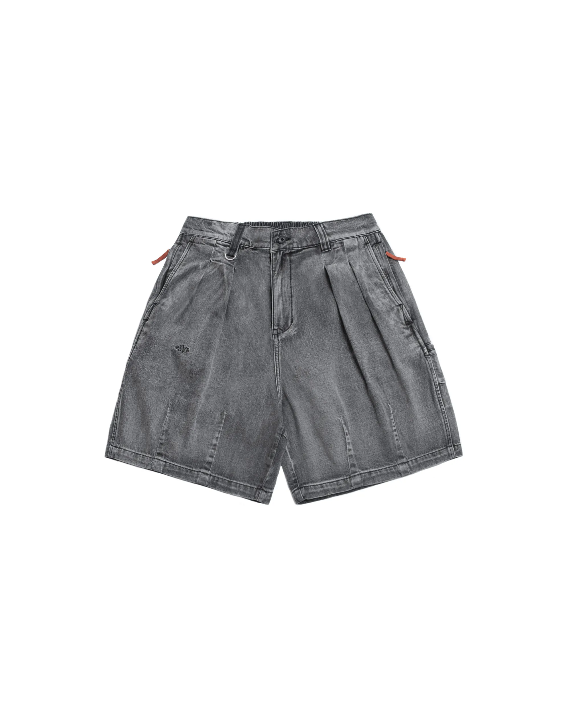 Persevere Double-Pleated Balloon Shorts - Washed Light Grey