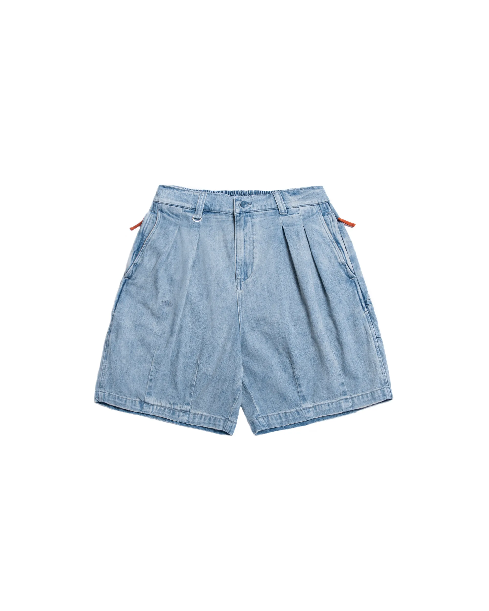 Persevere Double-Pleated Balloon Shorts - Washed Light Blue