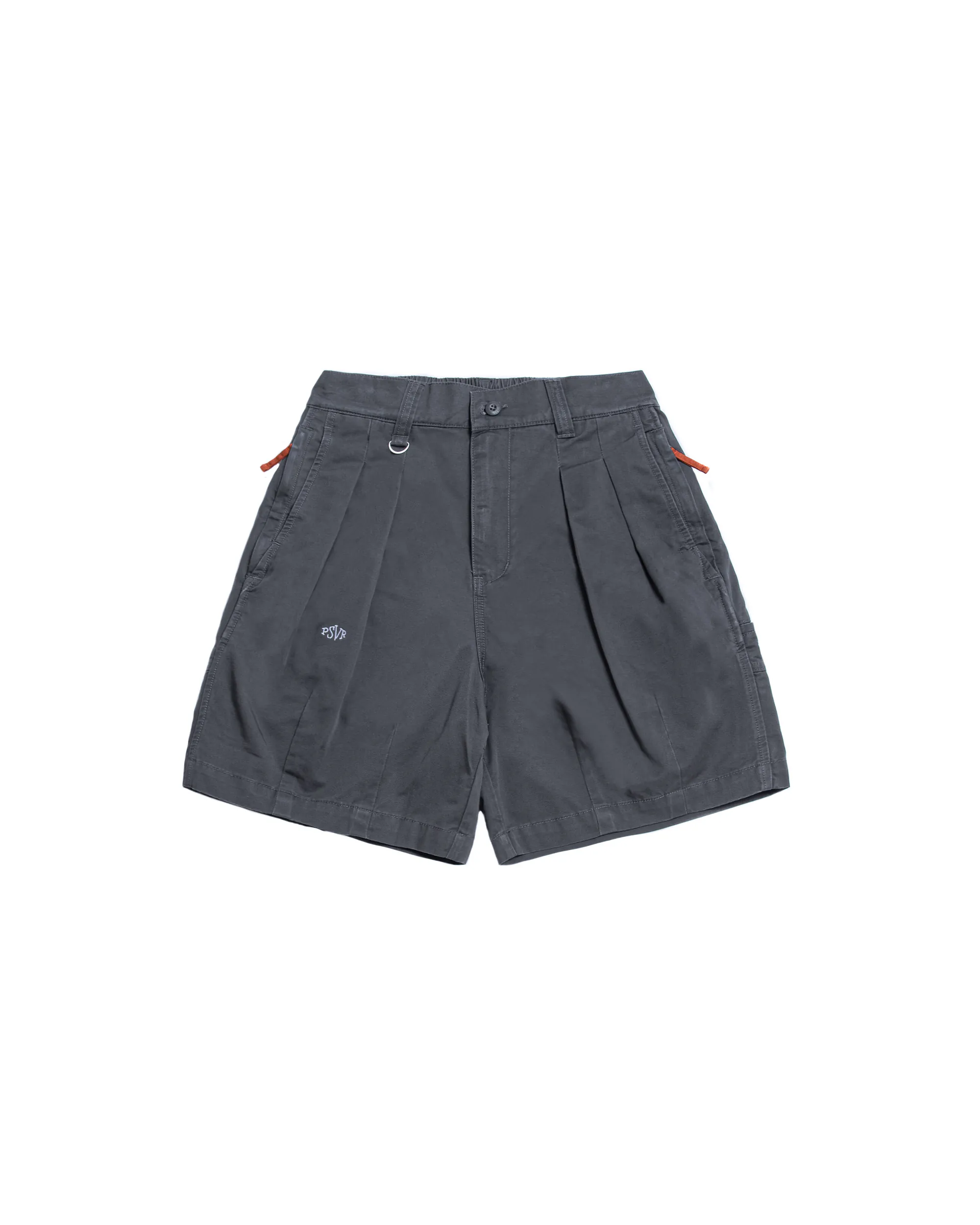 Persevere Double-Pleated Balloon Shorts - Dark Grey-Blue