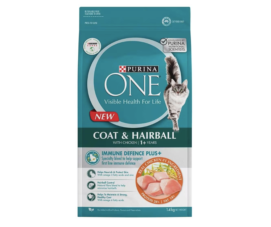 PURINA ONE® 貓乾糧成貓去毛球雞肉配方 1.4公斤-嚐味期 31/ 07/2026