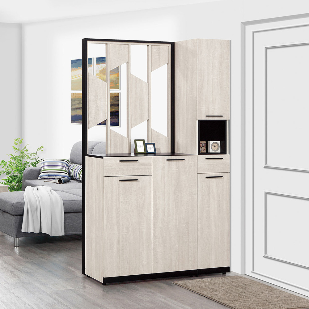 曼珊3.7尺四門二抽屏風高鞋櫃/玄關收納櫃/隔間置物櫃