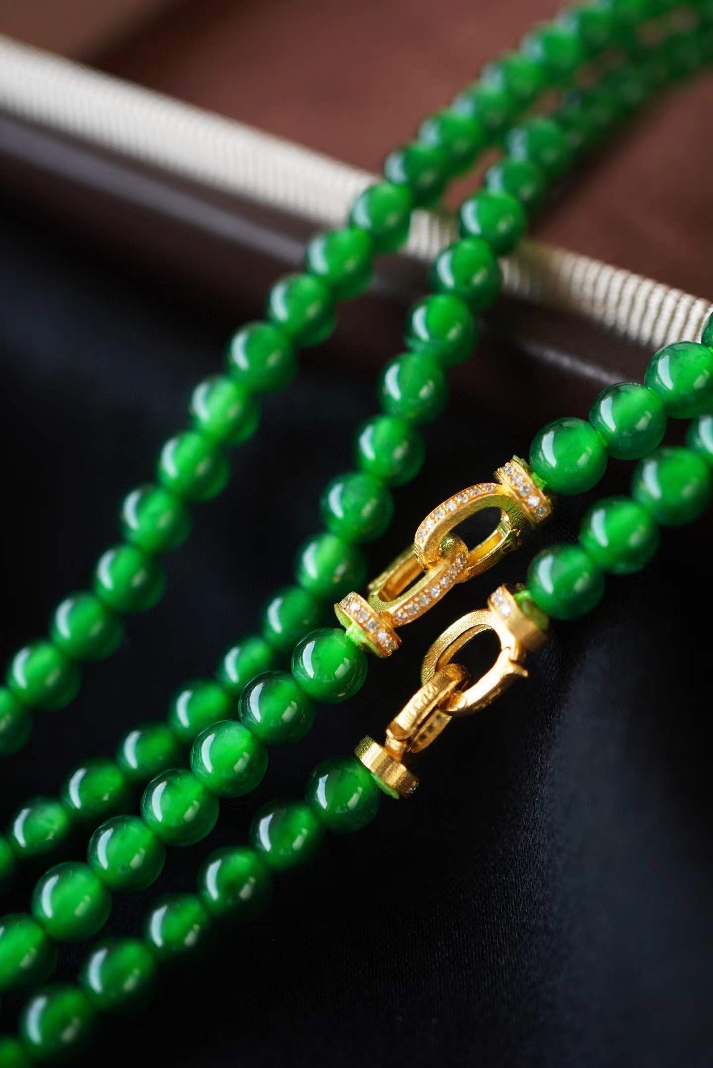 76865 翡翠冰辣陽綠多用款項鏈 (裸珠 4mm)