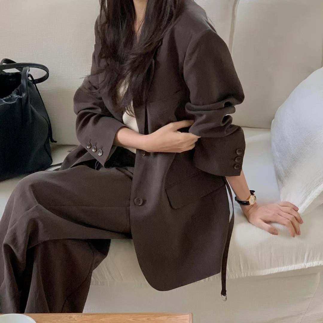 設計感 綁帶西裝外套