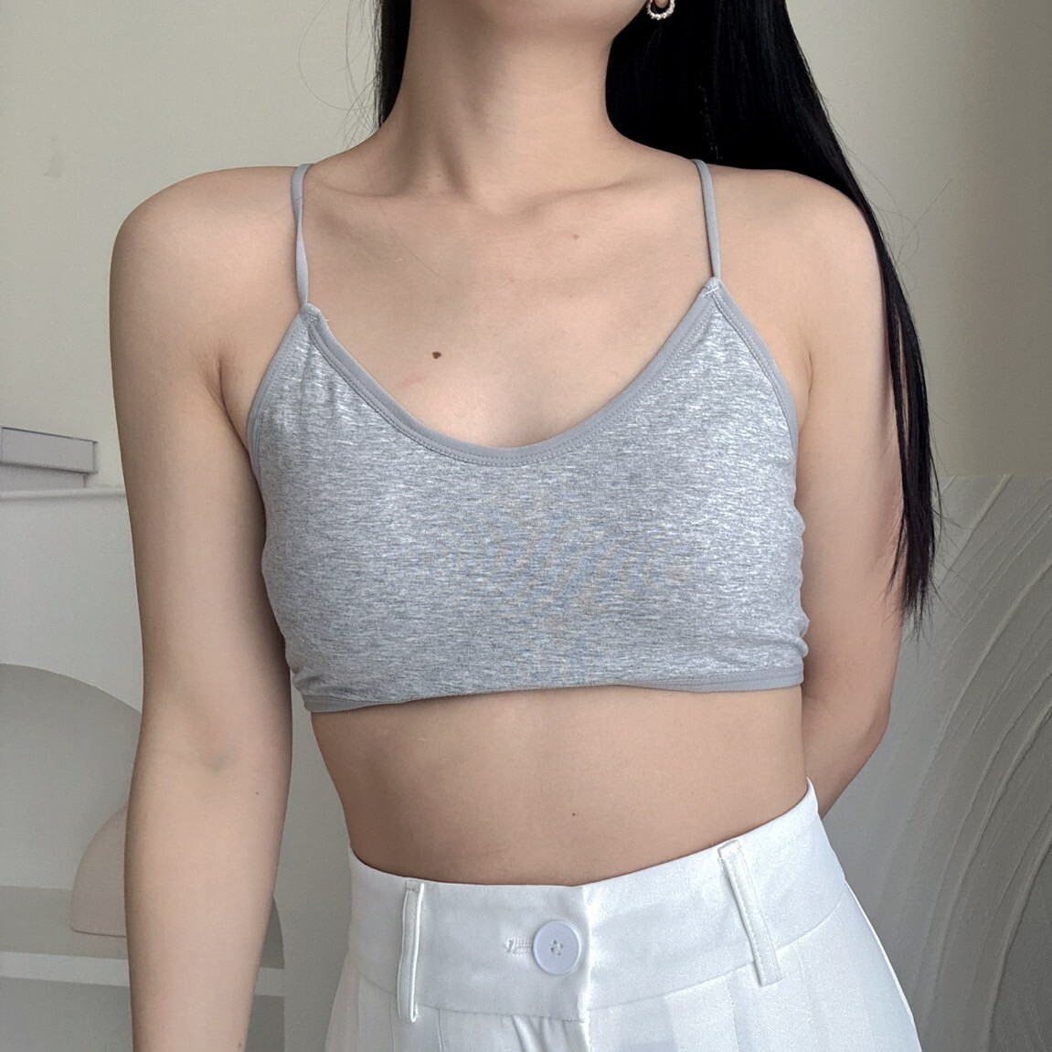 線條簍空後背純棉小可愛（現貨）