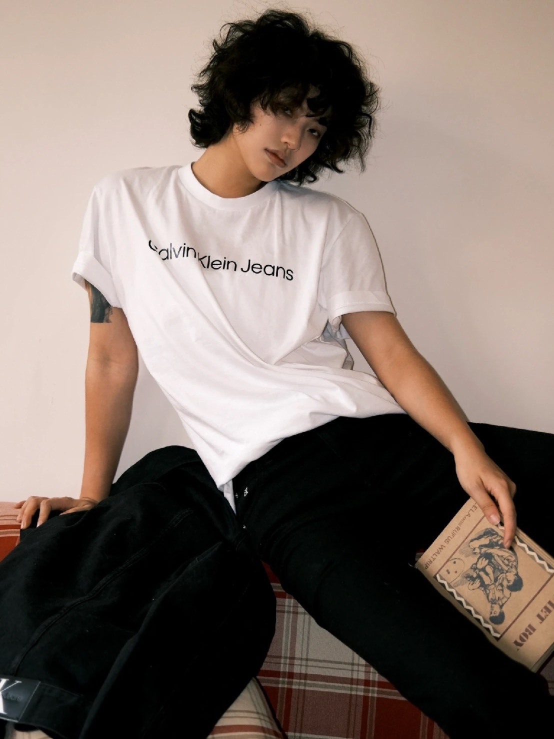 CALVIN KLEIN 簡約 字母 純棉短踢