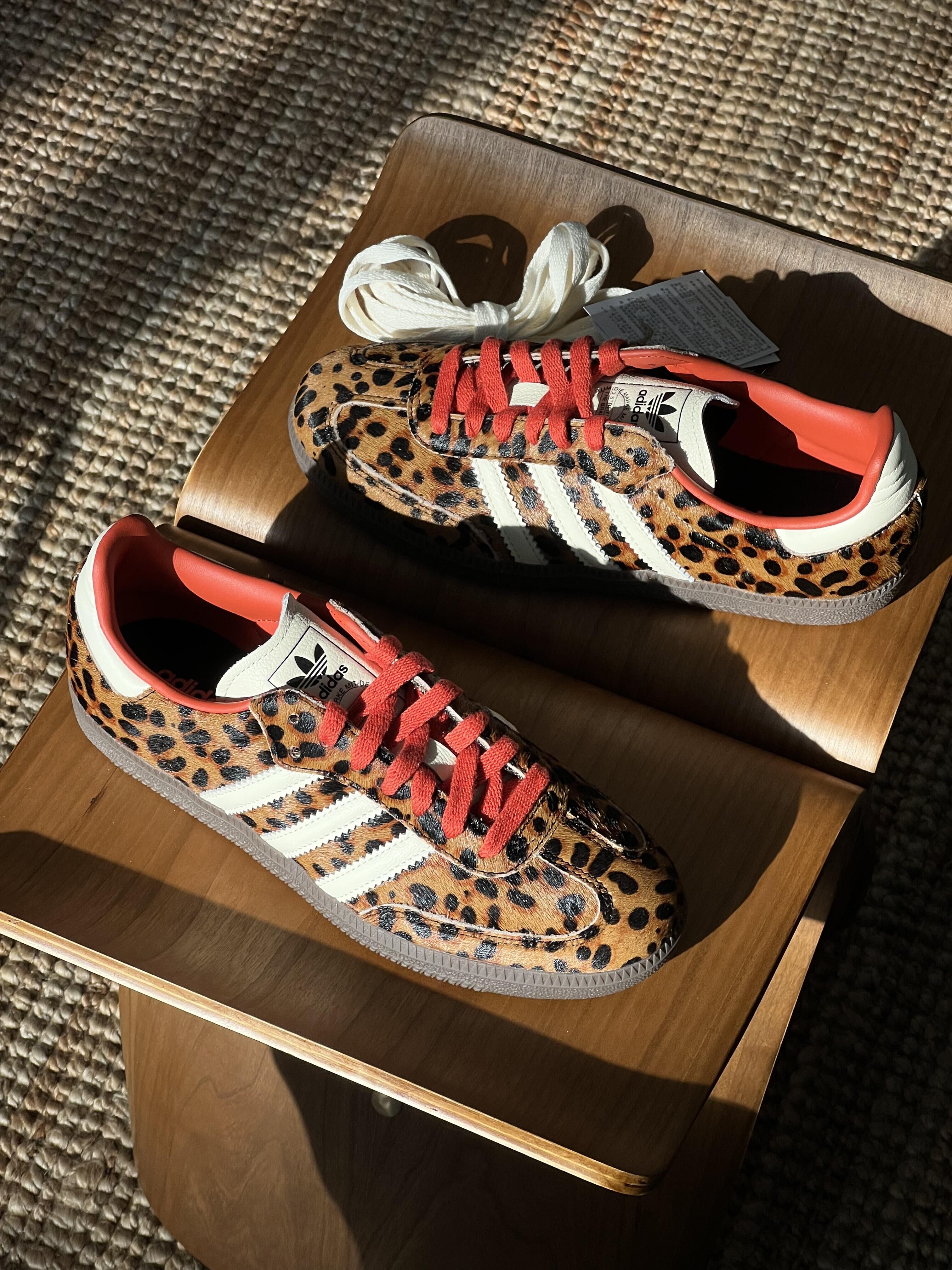 Adidas Samba OG "Leopard" 豹紋奶油橘 橘紅 棕色 咖啡色 焦糖底 女鞋 JI2734 / 預購