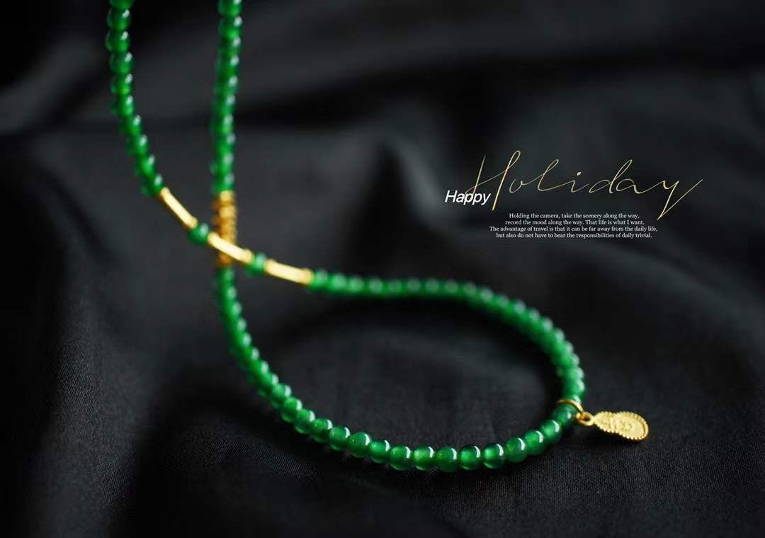 76866 翡翠辣陽綠小米鏈 (裸珠 3mm)