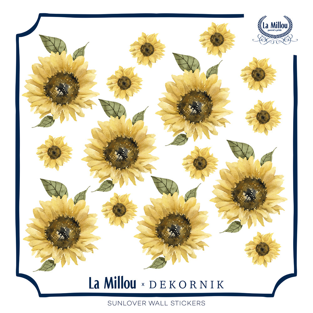La Millou 經典圖案壁貼貼紙50*50cm｜向日葵戀人