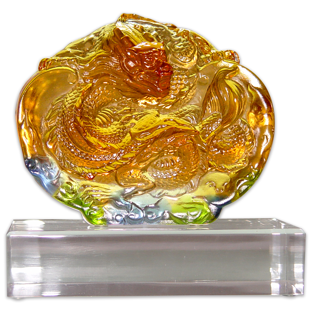 居家開運琉璃擺飾｜蟠龍躍天 騰達開運鎮宅之選