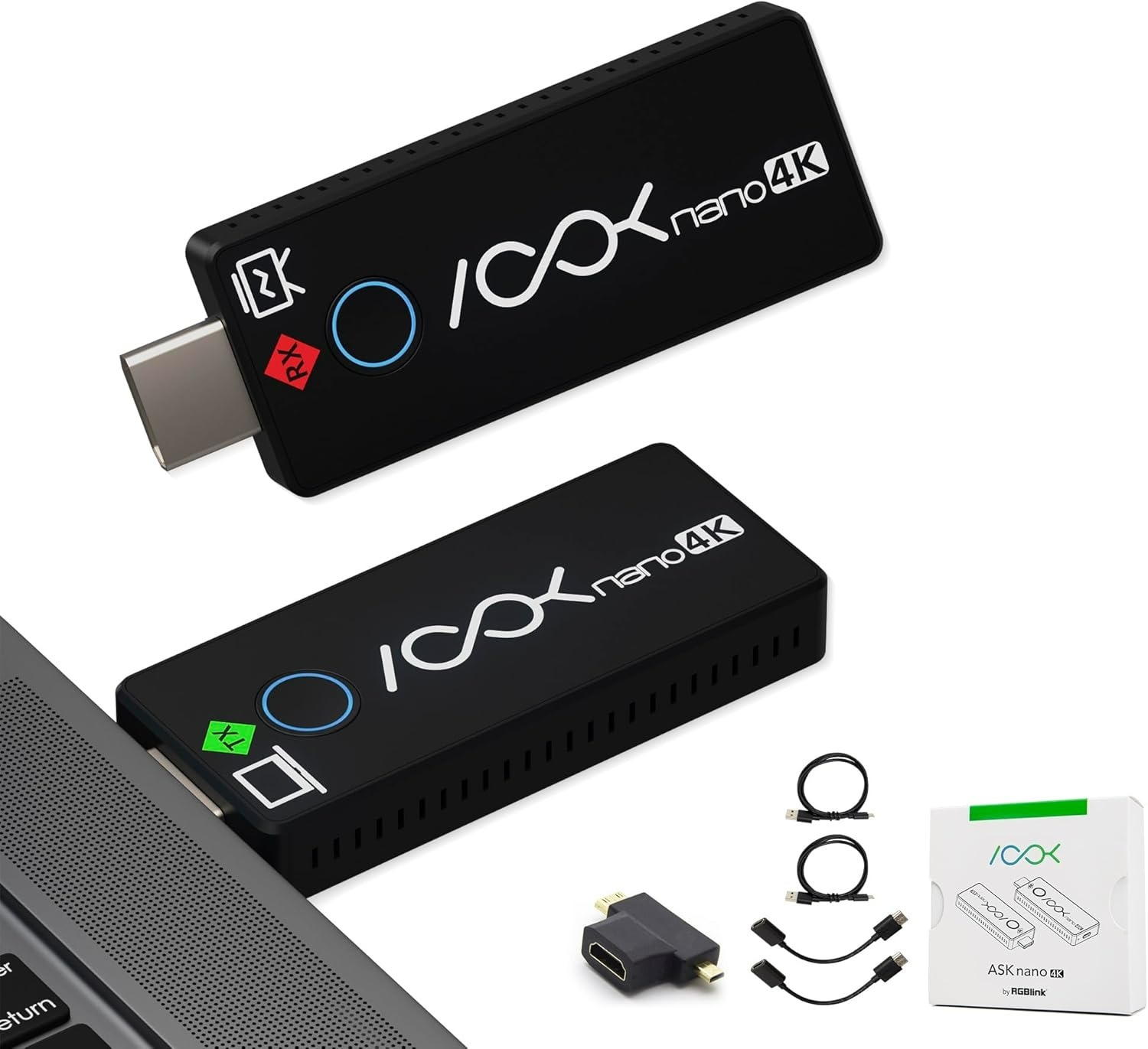 RGBLink Ask Nano 4K 50尺無線視頻發射器套裝 (1TX+2RX)