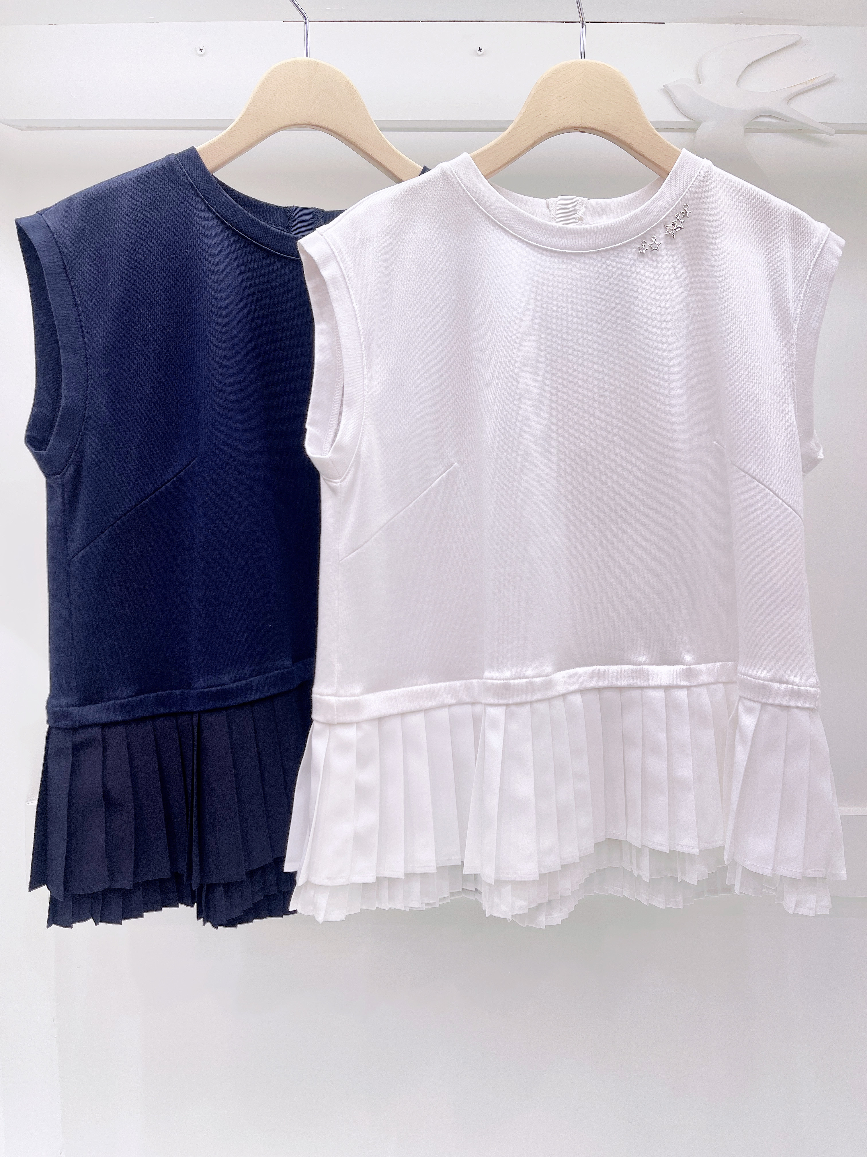 無袖下百摺上衣