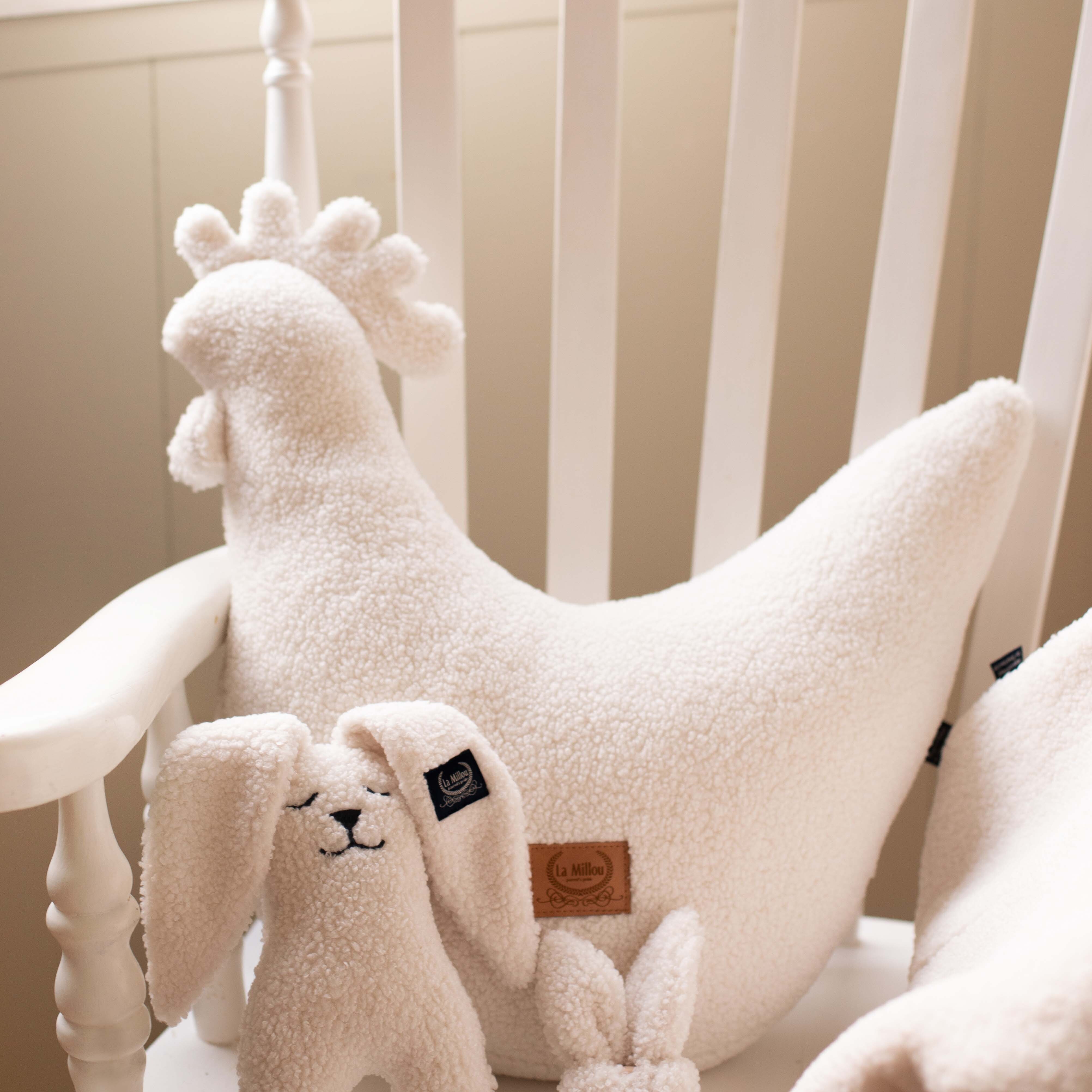 La Millou Teddy 泰迪毛絨 ‧  黛安奶奶的雞哺乳枕｜奶油白