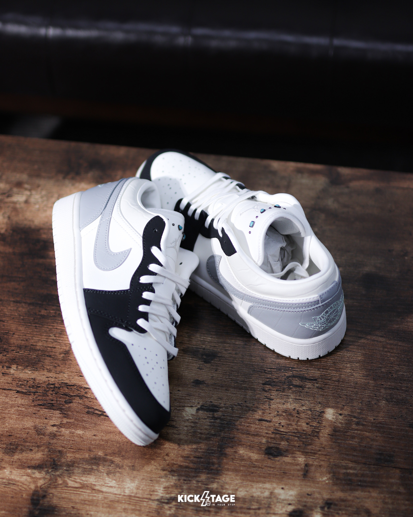 男鞋 NIKE AIR JORDAN 1 LOW 白灰黑 黑灰 寶石 綠松石 低筒 緩震 經典 AJ1 休閒鞋【IO2242-101】