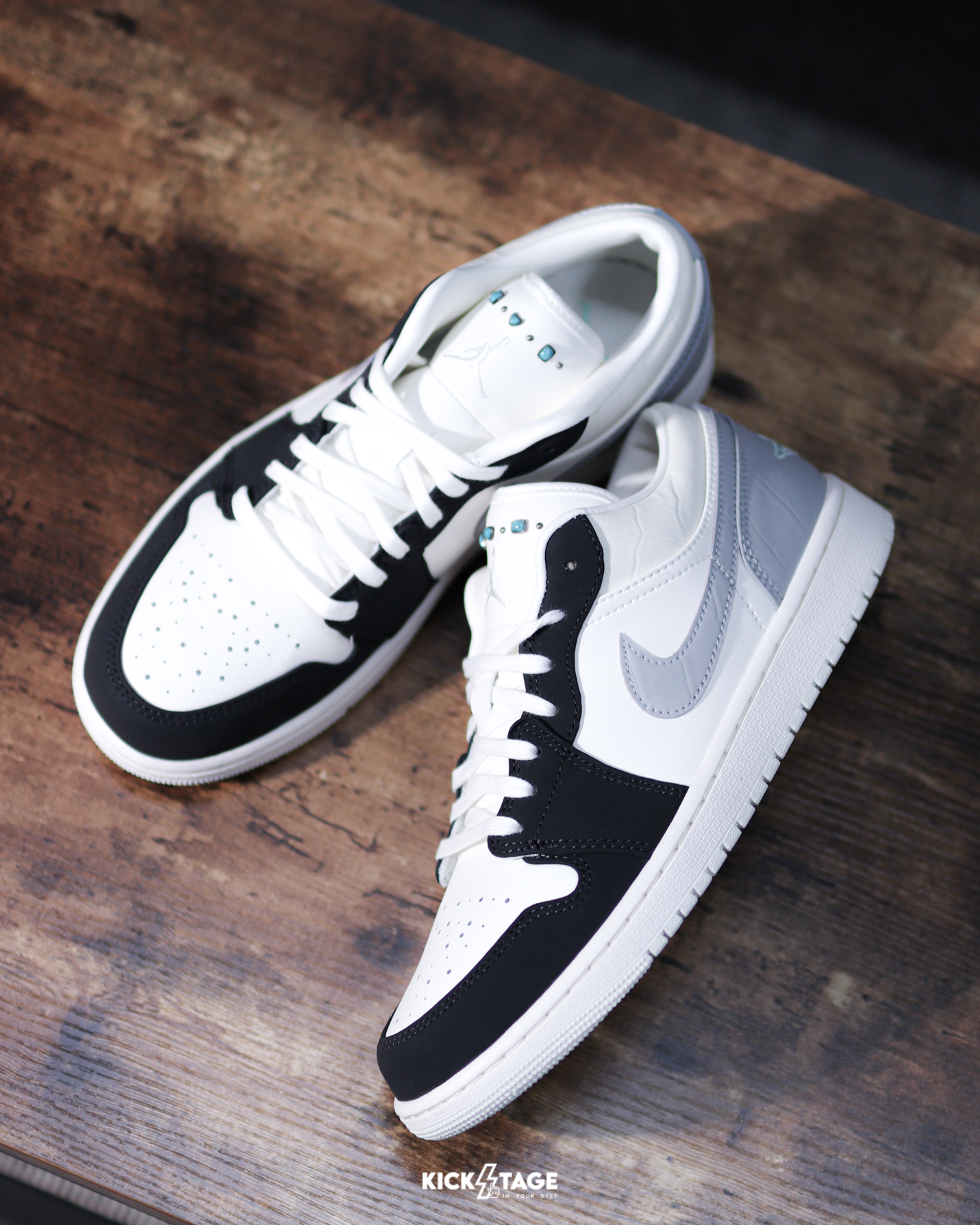 男鞋 NIKE AIR JORDAN 1 LOW 白灰黑 黑灰 寶石 綠松石 低筒 緩震 經典 AJ1 休閒鞋【IO2242-101】