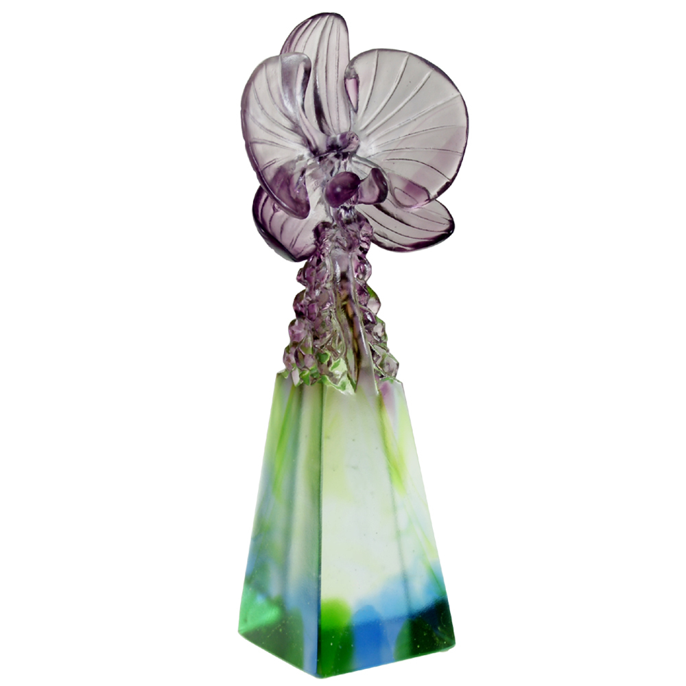 水晶琉璃獎牌擺飾｜蕙質蘭心典雅設計 品德氣質兼備女性獎座首選