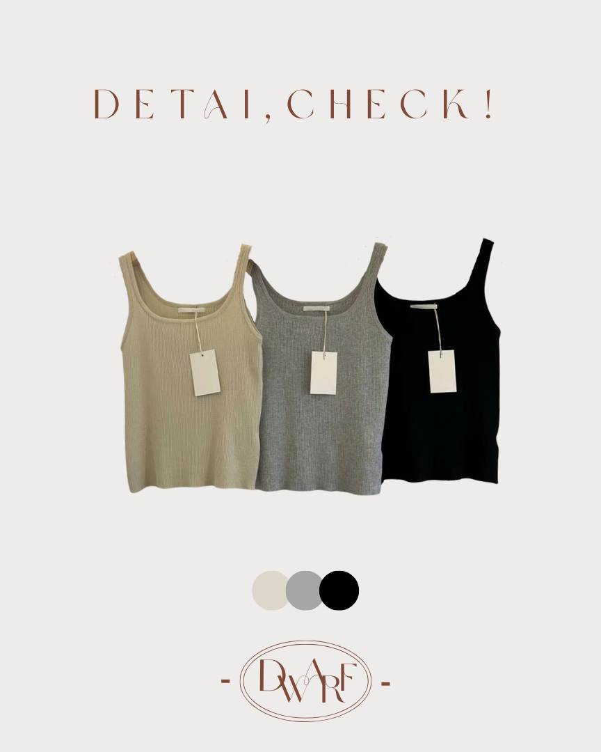 《KR》大方領滑針織背心