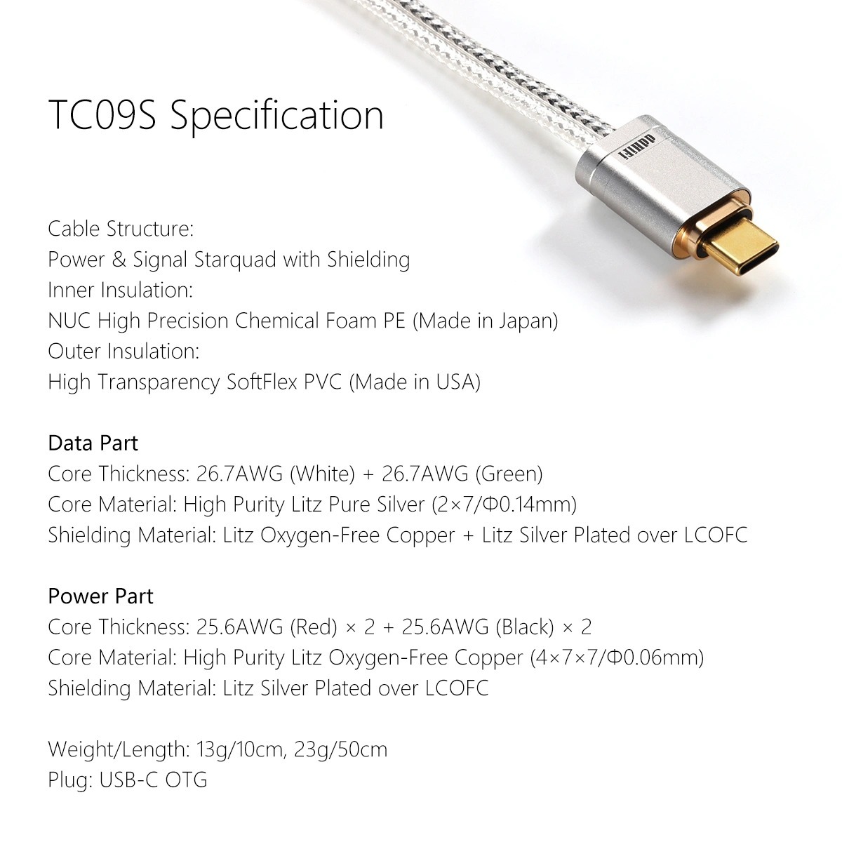 ddHiFi TC09S USB-C to USB-C OTG Cable