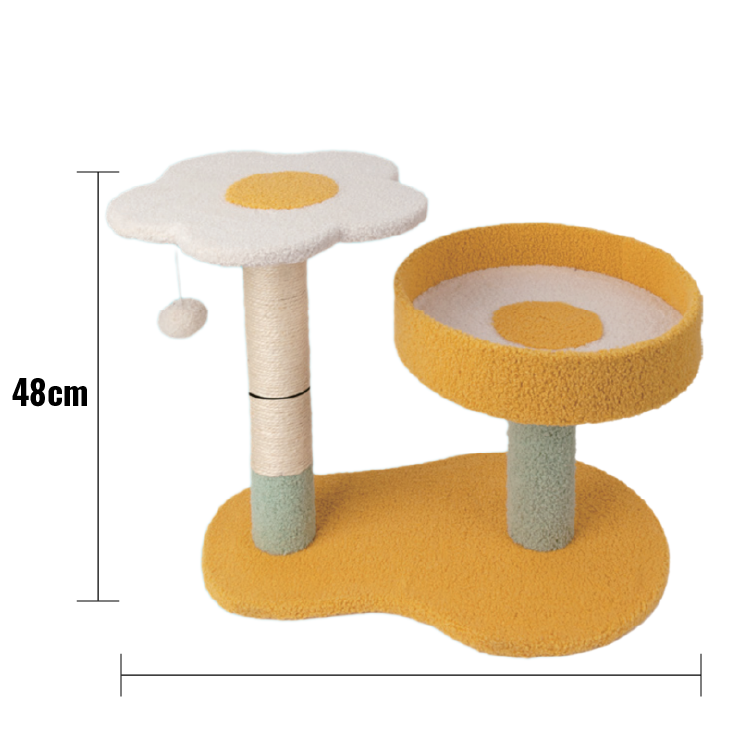 Pawise|雞蛋花休息貓台(黃白色)48*30*44cm(NO.28654)