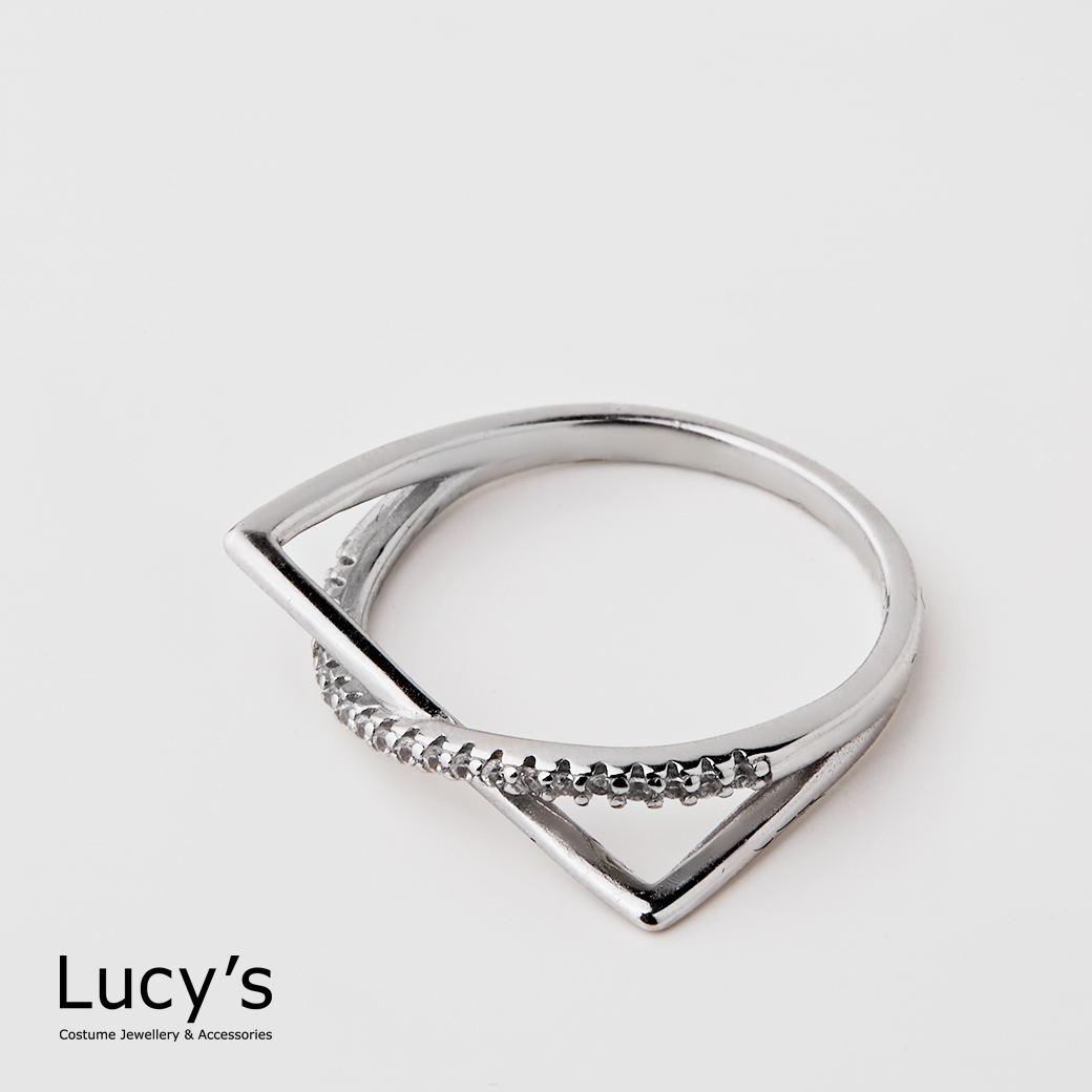 925純銀 直角交錯 戒指 (121922)