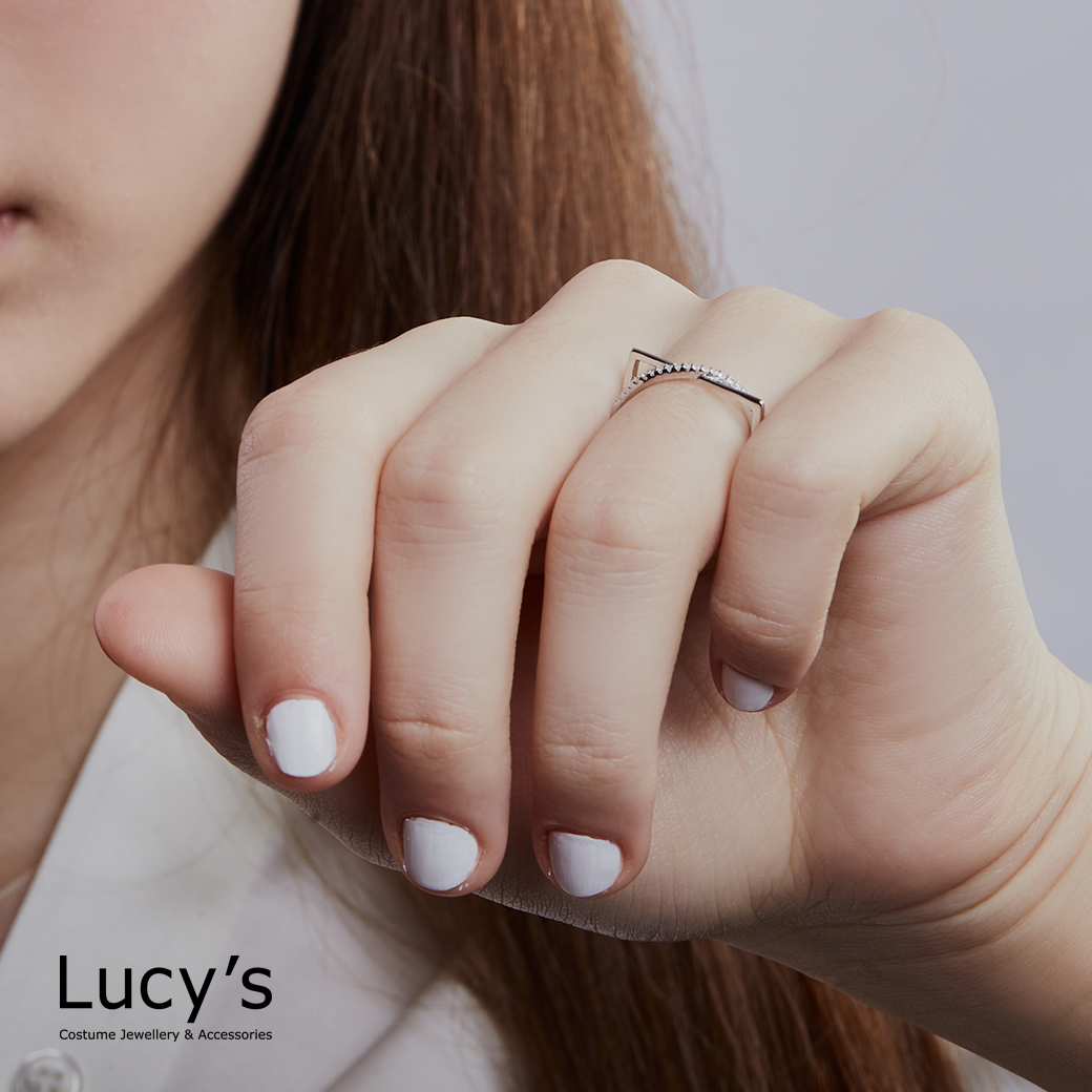 925純銀 直角交錯 戒指 (121922)