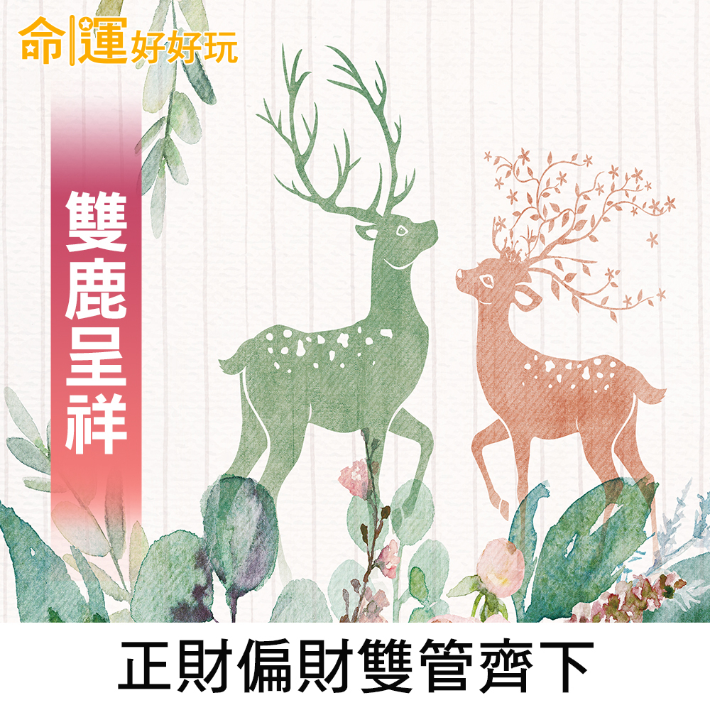 【命運好好玩】雙鹿呈祥風水布簾 (廠商直出)