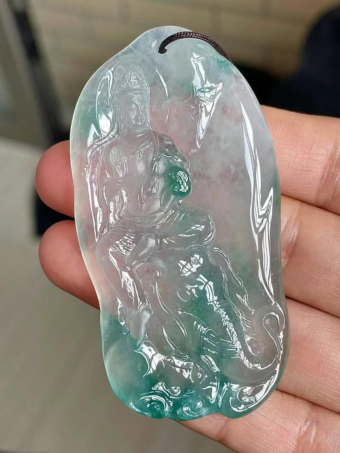 765513 翡翠高冰飄花普賢菩薩