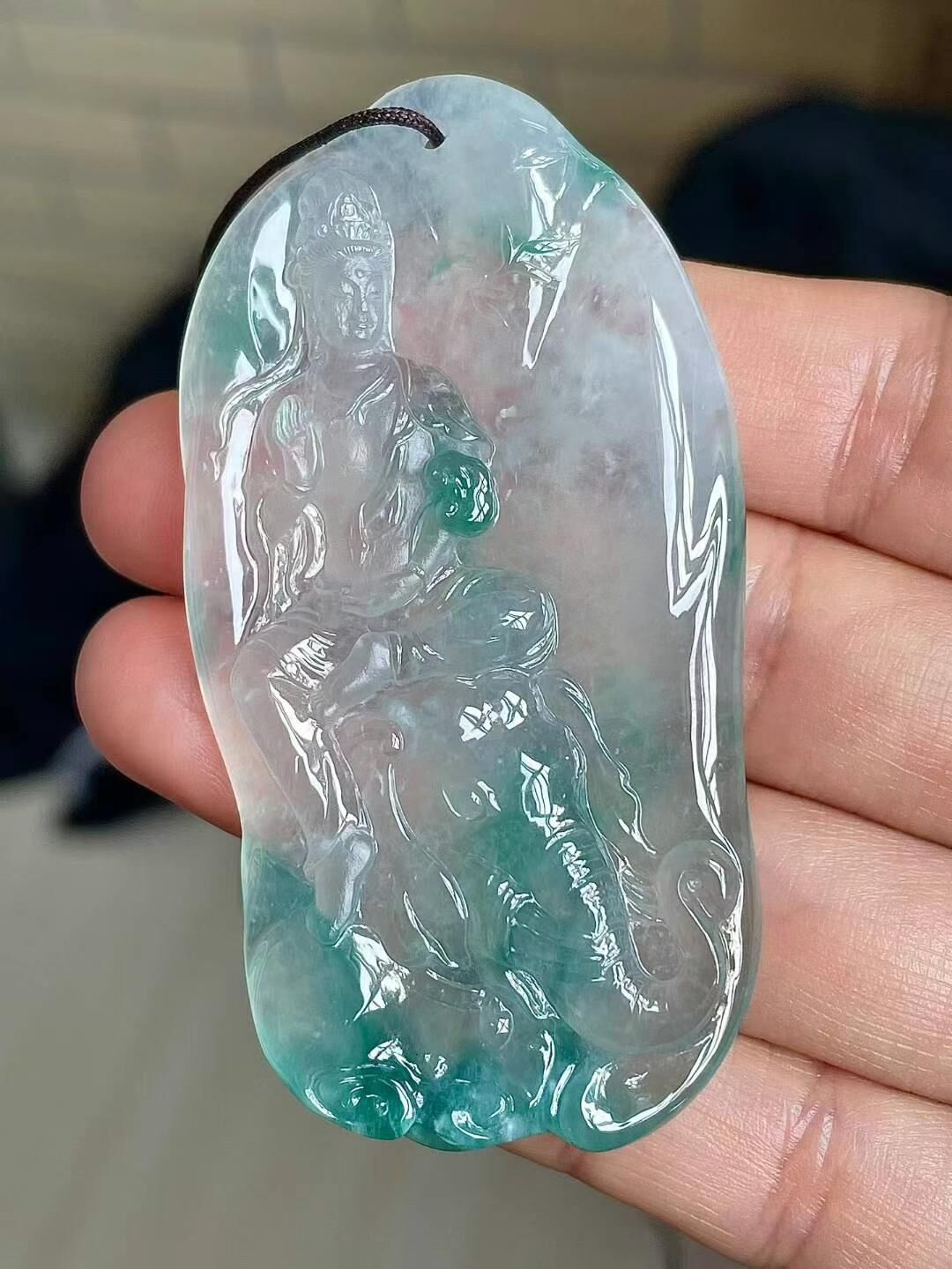 765513 翡翠高冰飄花普賢菩薩