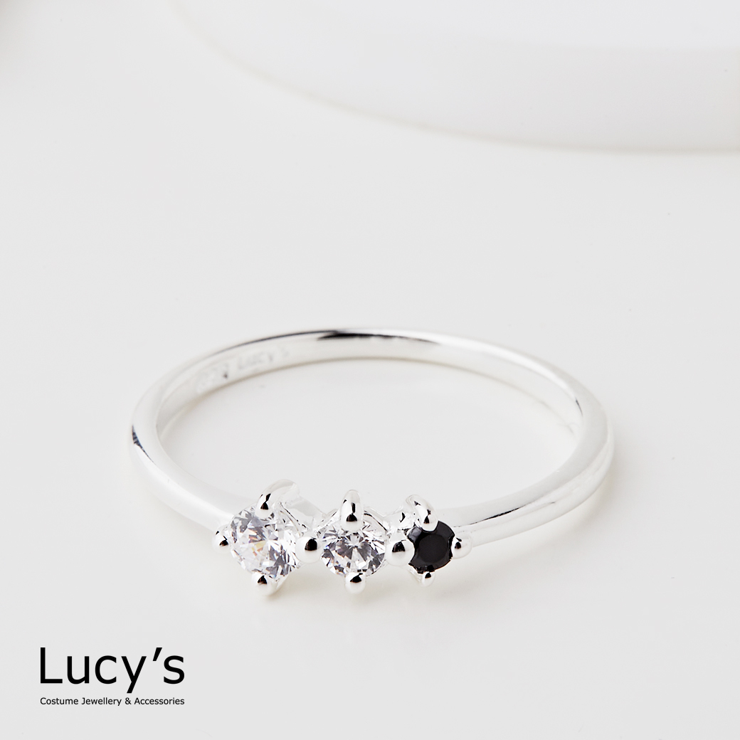 925純銀 星光點鑽 戒指 (123709)