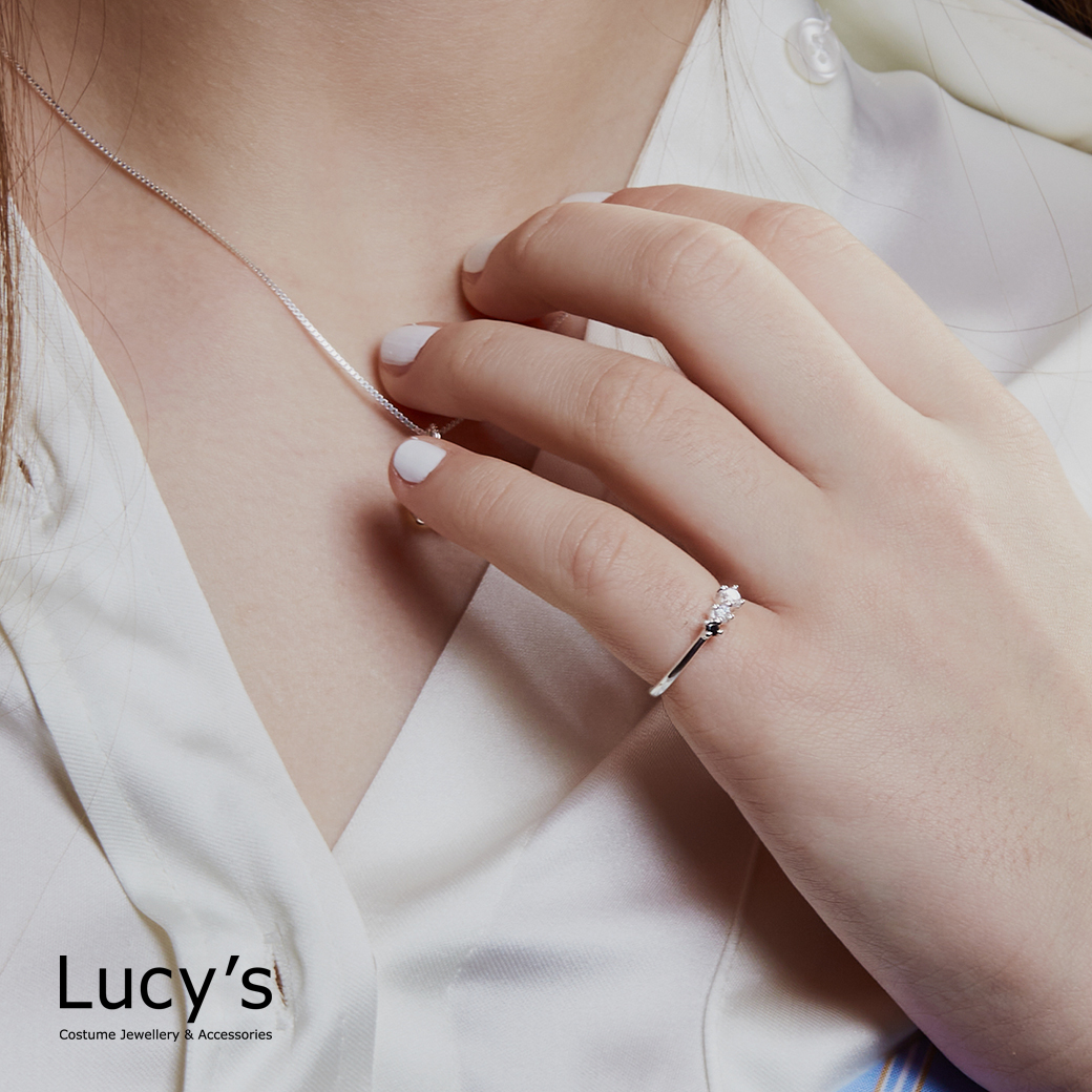 925純銀 星光點鑽 戒指 (123709)