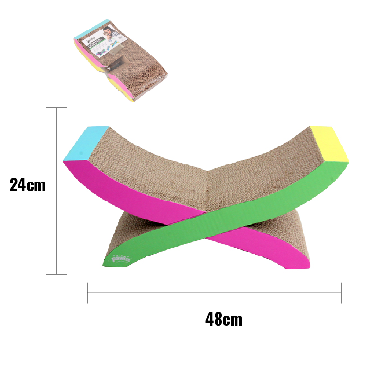 Pawise | 折疊鵝型貓抓板連玩具魚 (NO.28461)