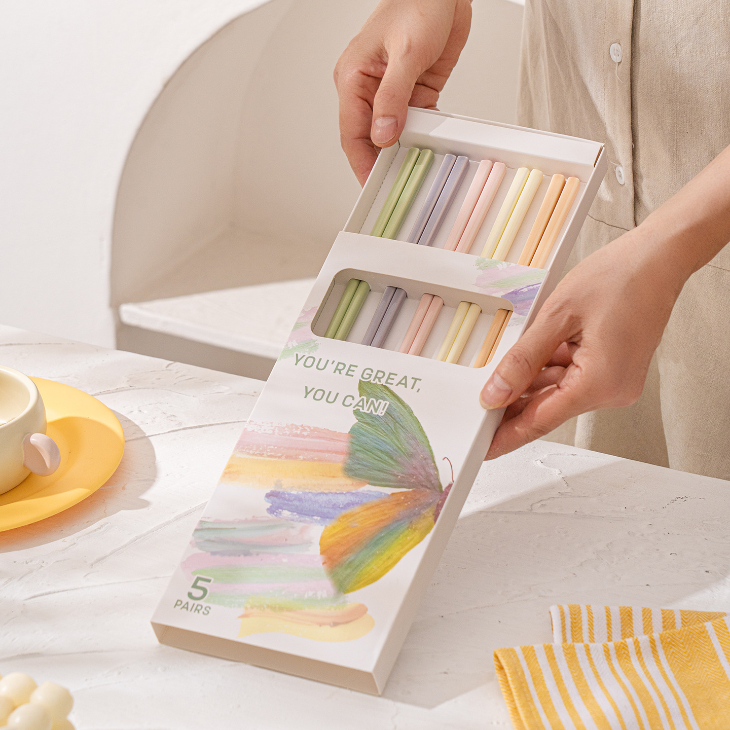 《6107》多巴胺彩色陶瓷筷子