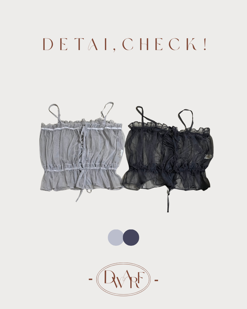 《KR》日系薄紗ruffle邊吊帶背心