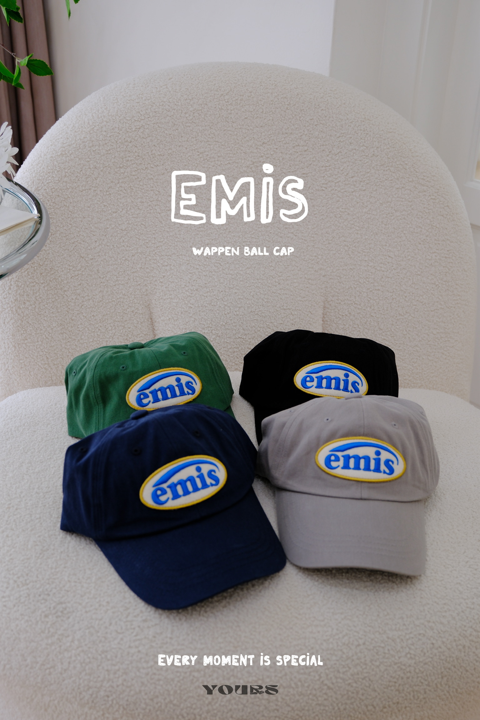 韓國 Emis 橢圓復古可樂標棒球帽（4colors）