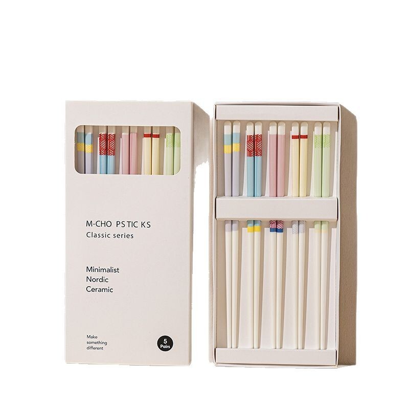 《6108》簡約風時尚拚色筷子