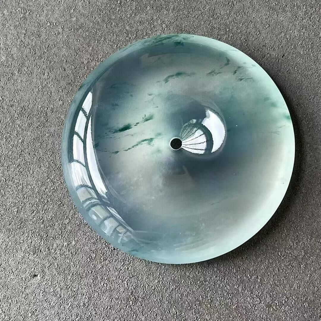 765516 翡翠高冰飄花平安扣吊墜 (32.7mm直徑)